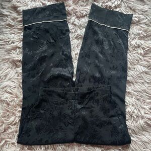 J. Crew Black‎ Jacquard Satin High Rise Wide Leg Trouser Pants